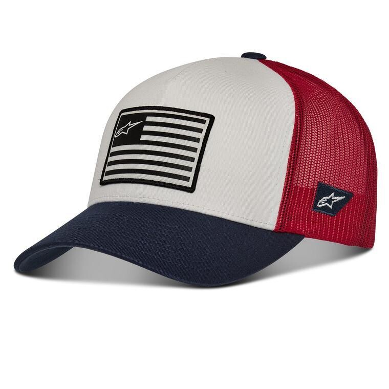GORRA ALPINESTARS FLAG SNAPBACK BLANCA ROJA GORRA ALPINESTARS FLAG SNAPBACK BLANCA ROJA