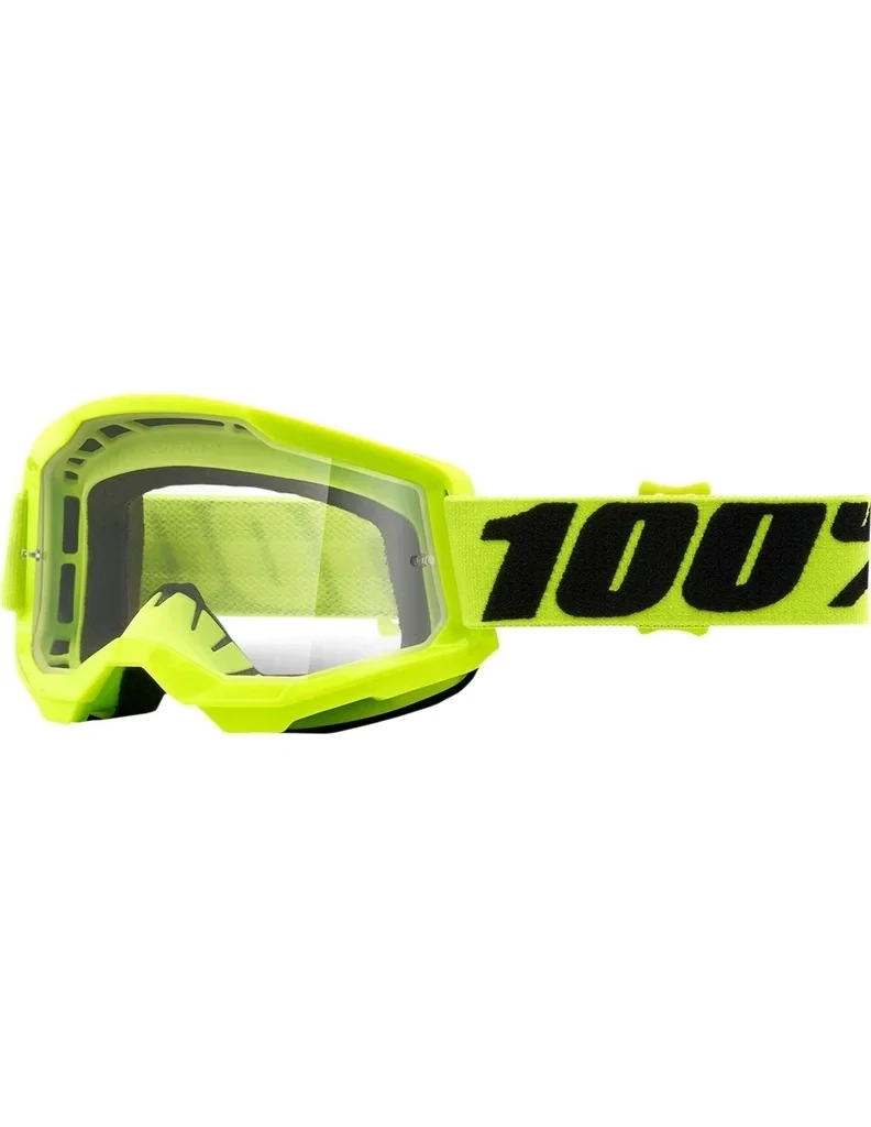 GOOGLE 100% STRATA 2 AMARILLO LENTE CLEAR