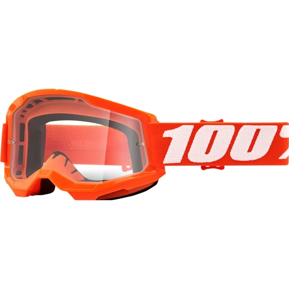 GOOGLE 100% STRATA 2 NARANJA LENTE CLEAR