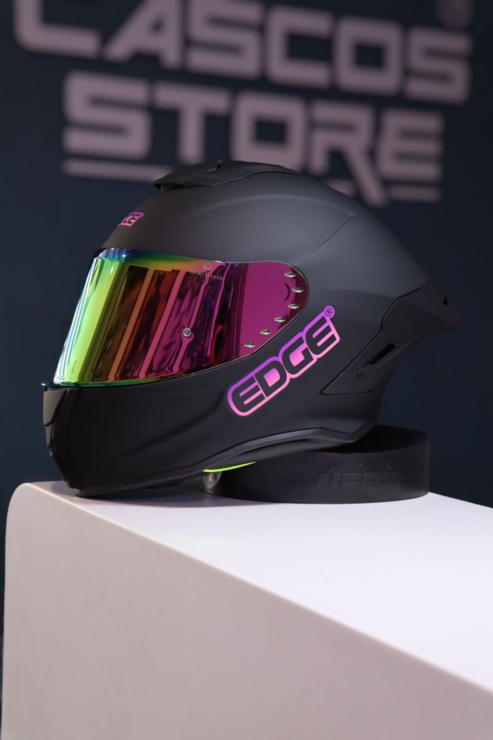 CASCO EDGE SHANGAI SOLID NEGRO-ROSA