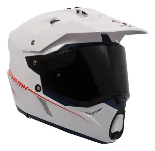 CASCO SPARTAN WOLF SOLID BLANCO ROJO