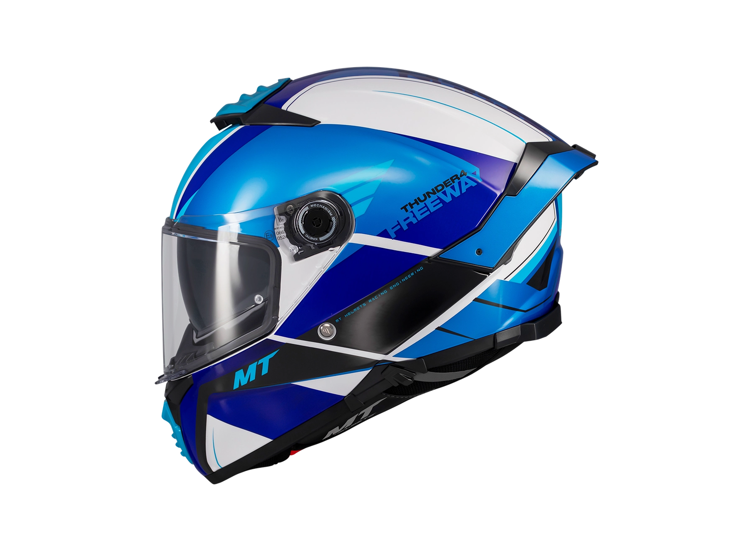 CASCO MT THUNDER 4 SV FREEWAY BLANCO/AZUL