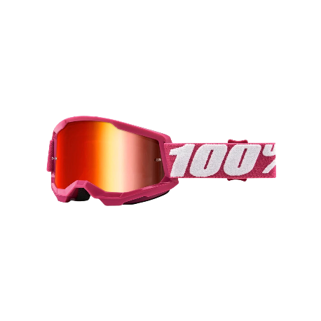 GOGGLES 100% STRATA 2 ROSADO / LENTE ROJO ESPEJO