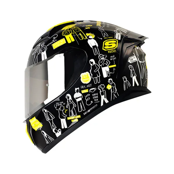 CASCO SHAFT SH-582 SP PEOPLE WALKING NEGRO / AMARILLO NEON