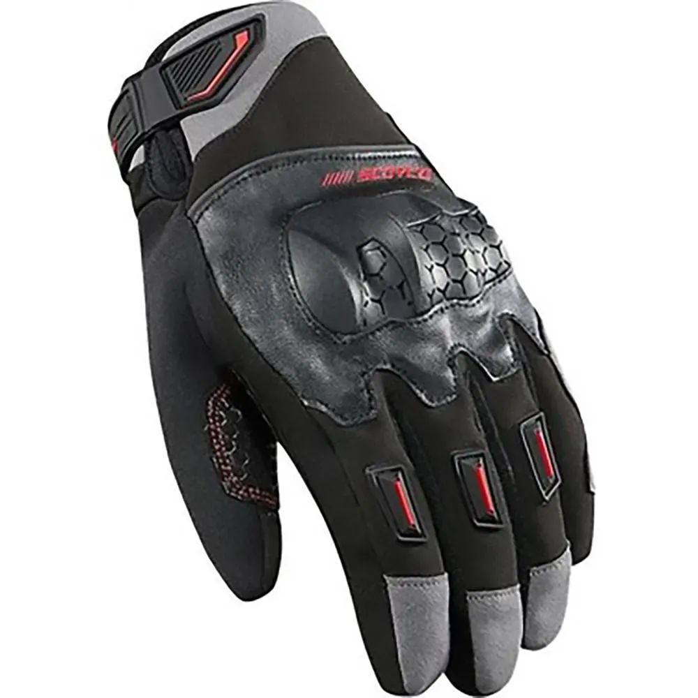 GUANTES SCOYCO MC192 WP/ NEGRO Y ROJO