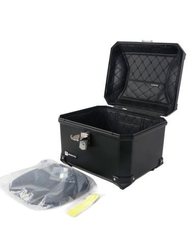 COMBO MALETERO SPARTAN ROMA CUADRADO 45 LTS + CADENA DE SEGURIDAD PARA MOTO MARCA BULLET.