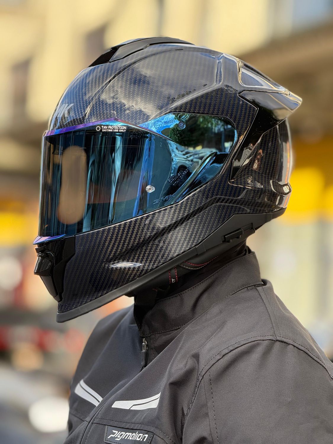 CASCO SMK TITAN CARBON AZUL