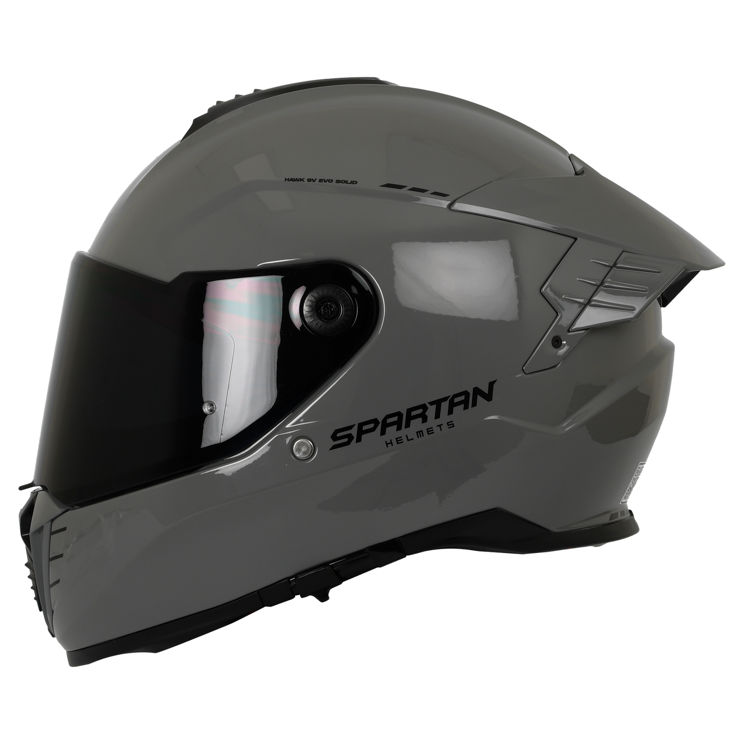 CASCO SPARTAN HAWK EVO SOLID // GRIS BRILLANTE