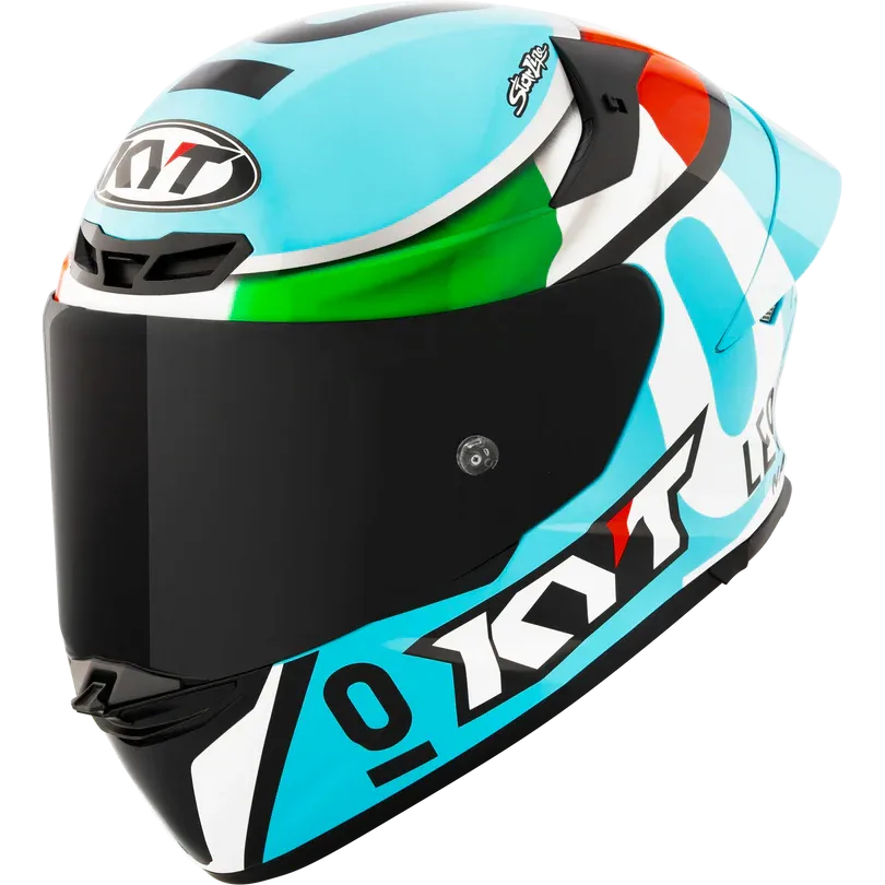 CASCO KYT TT-REVO LEOPARD TRICOLORE + SPOILER
