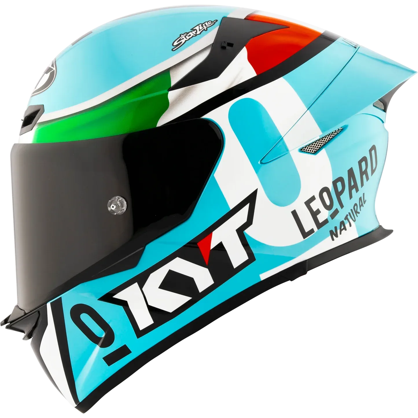 CASCO KYT TT-REVO LEOPARD TRICOLORE + SPOILER