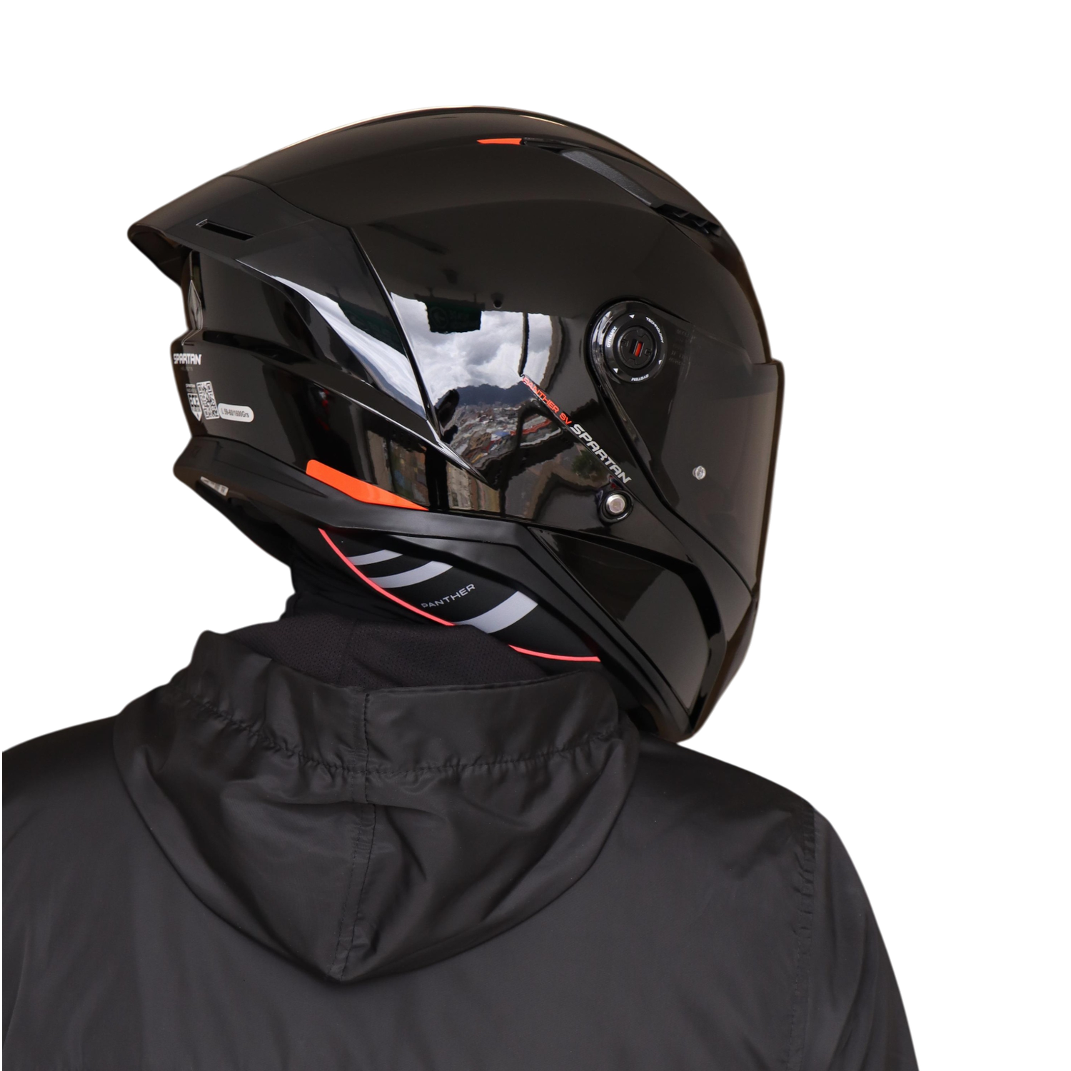 CASCO SPARTAN PANTHER  SOLID // NEGRO BRILLANTE