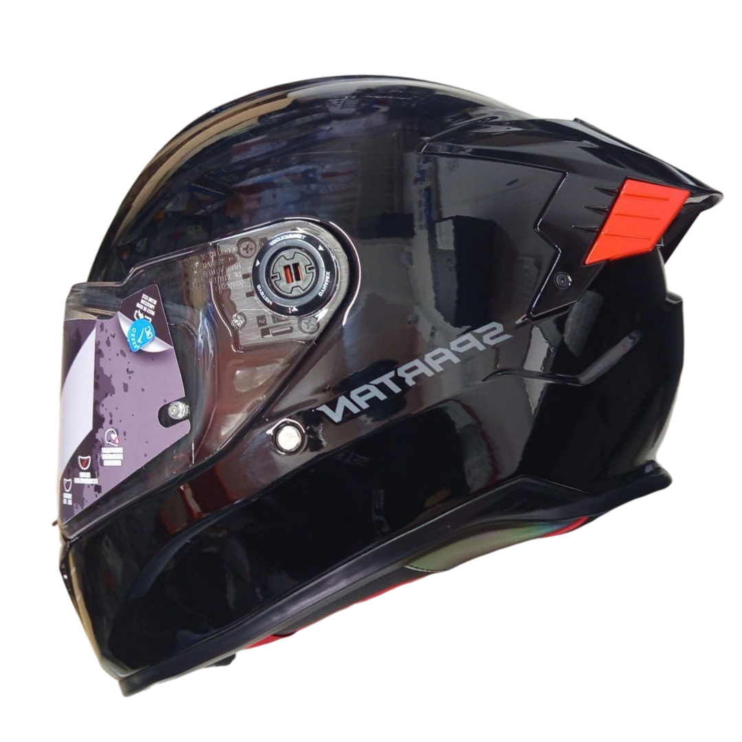 CASCO SPARTAN HAWK SOLID // NEGRO BRILLANTE