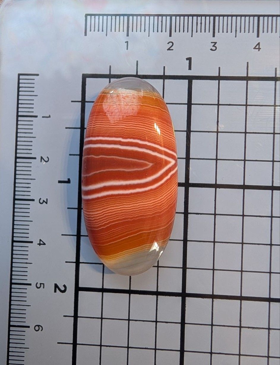 Cabochon - Agate rouge rubané