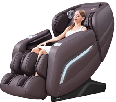 iRest 2020 Massage Chair, Full Body Zero Gravity Recliner with AI Voice Control, Handrail Shortcut Key, SL Track, Bluetooth, Yoga Stretching, Foot Rollers, Airbags, Heating