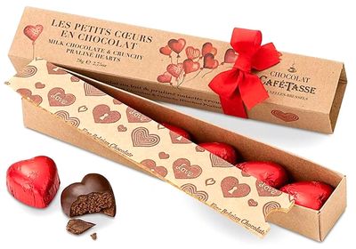 6 coeurs choco lait praliné noisettes croquantes