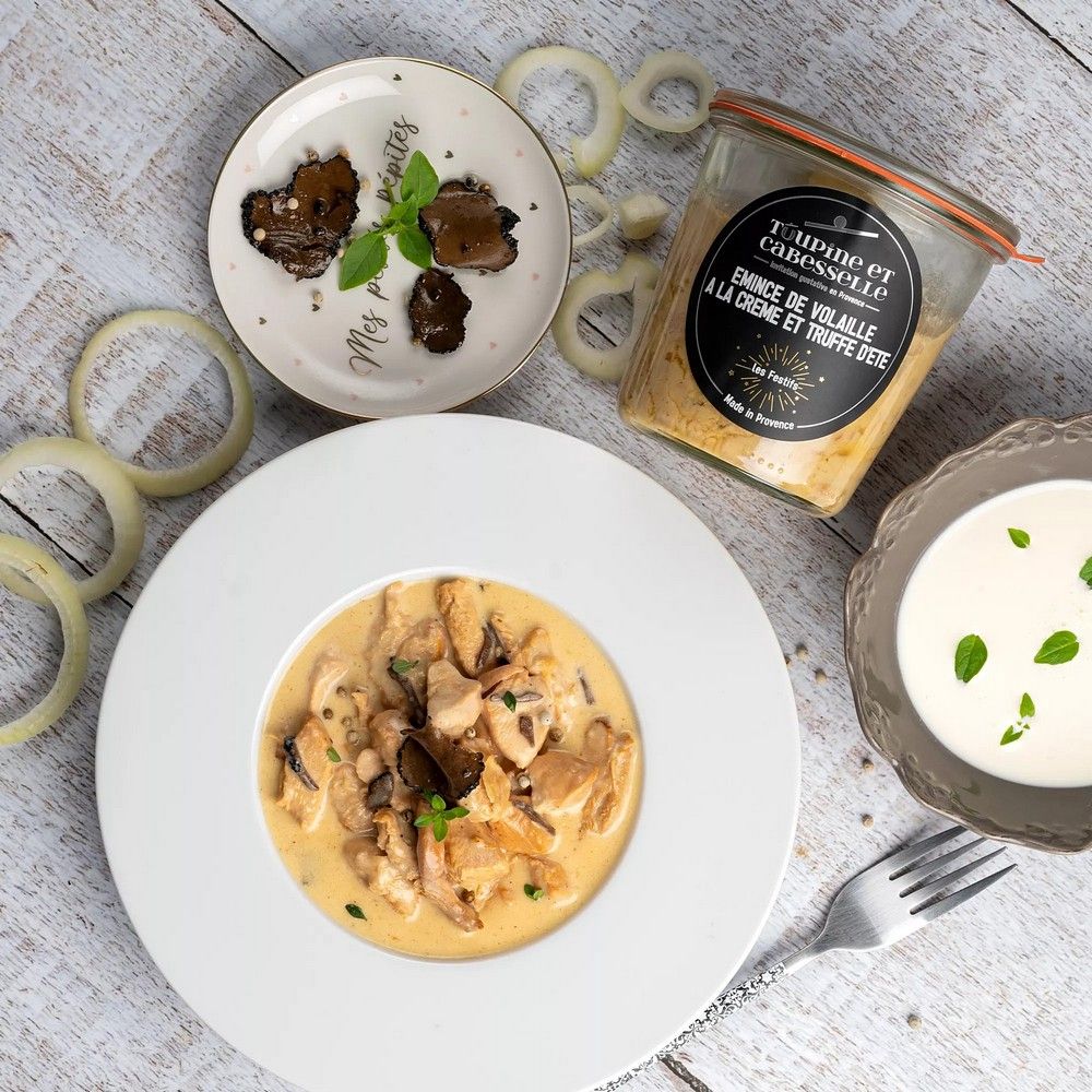 Emincé de volaille à la crème et truffe d&#39;été - 400g