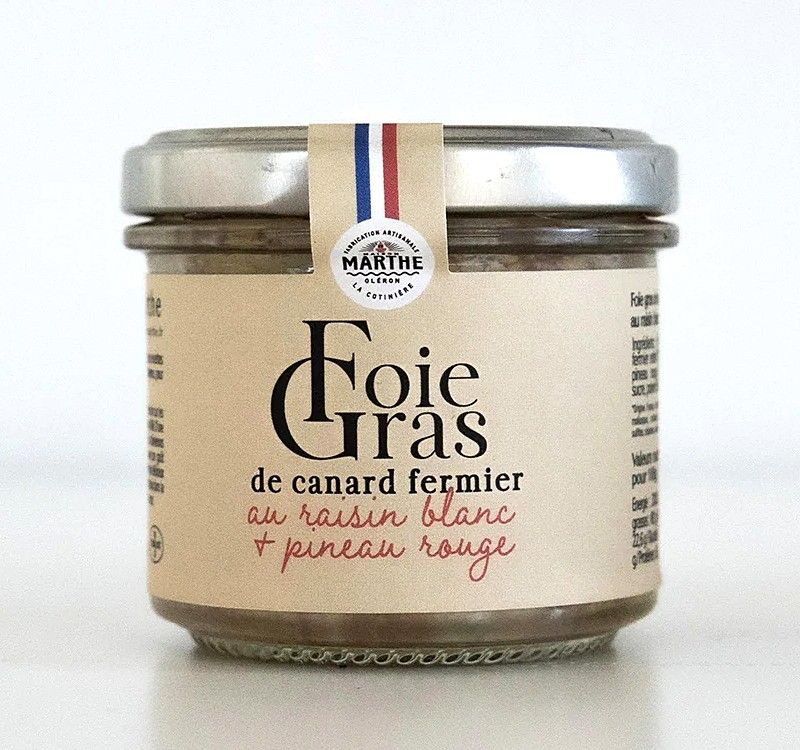 Foie gras de canard fermier origine France, raisin et Pineau rouge - 90gr
