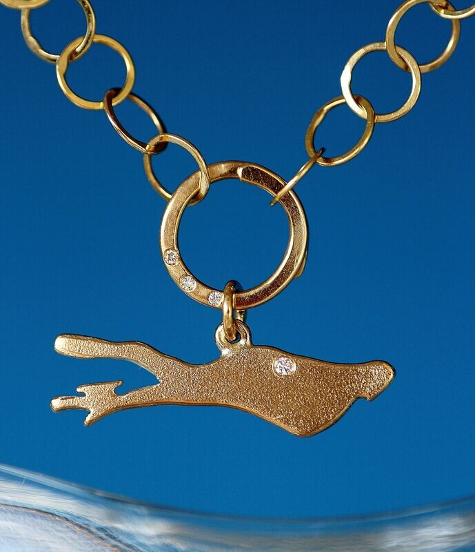 Kettenanhänger BODENSEE - Gelbgold mit Brillant, ideal für kurze und längere Kette – für Damen und Herren