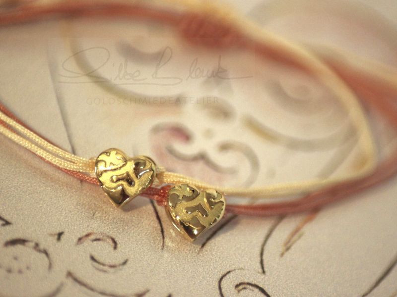 Armband FASS DIR EIN HERZ 750 Gold, Polyesterband Armband FASS DIR EIN HERZ 750 Gold, Polyesterband