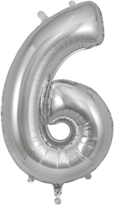 34&quot; silver foil number 6