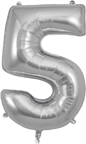 34&quot; silver foil number 5
