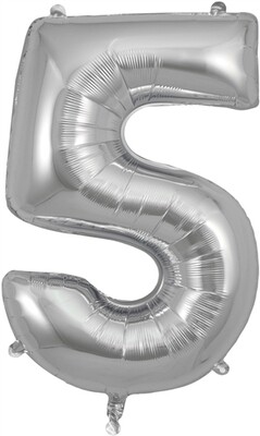 34&quot; silver foil number 5