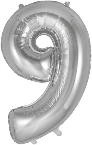 34&quot; silver foil number 9