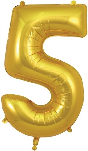 34&quot; gold foil number 5
