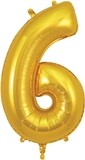 34&quot; gold foil number 6