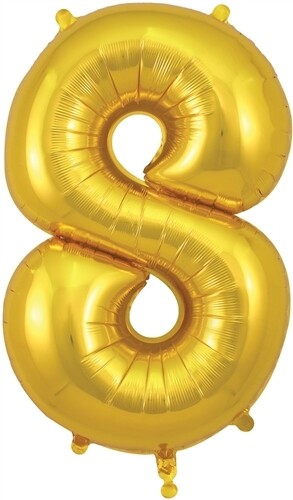 34&quot; gold foil number 8