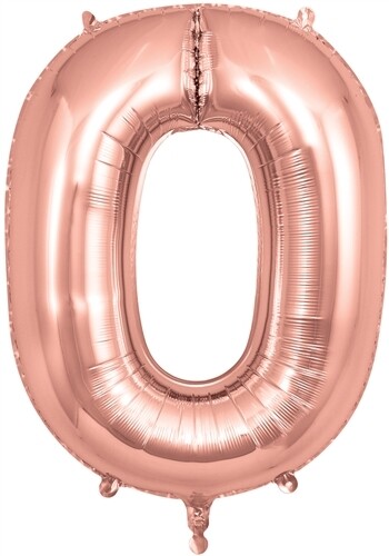 34&quot; Rose Gold foil number 0