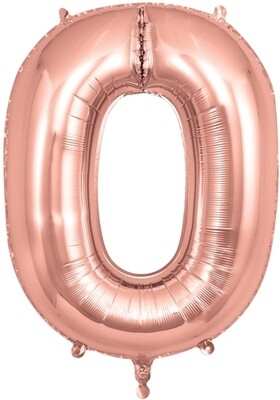 34&quot; Rose Gold foil number 0