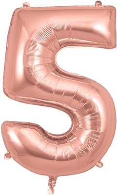 34&quot; Rose Gold foil number 5