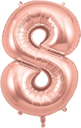 34&quot; Rose Gold foil number 8