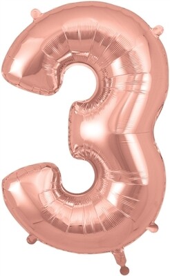 34&quot; Rose Gold foil number 3