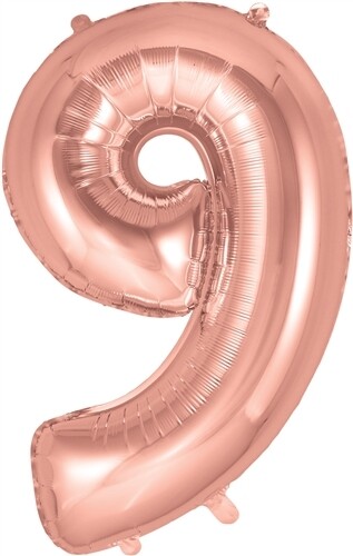 34&quot; Rose Gold foil number 9