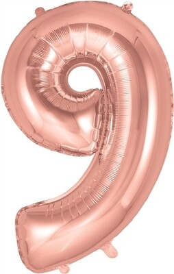 34&quot; Rose Gold foil number 9