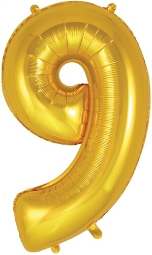 34&quot; gold foil number 9