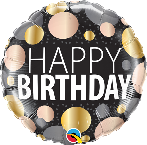 Happy Birthday - Metallic Dots
