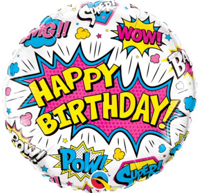 Happy Birthday - Super Hero White
