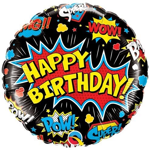 Happy Birthday - Super Hero Black