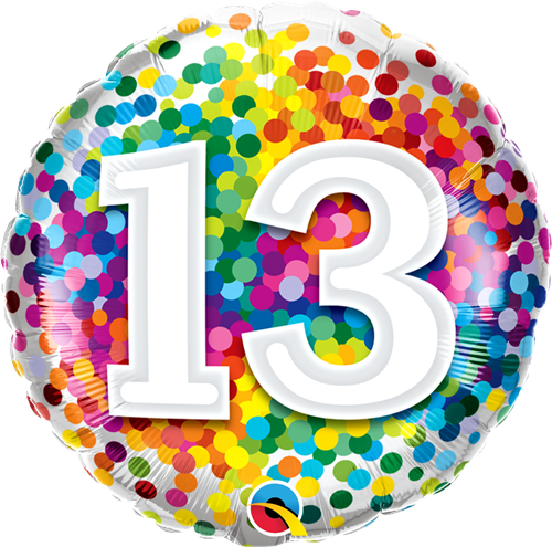 Happy 13th Birthday Rainbow Confetti