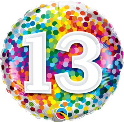 Happy 13th Birthday Rainbow Confetti