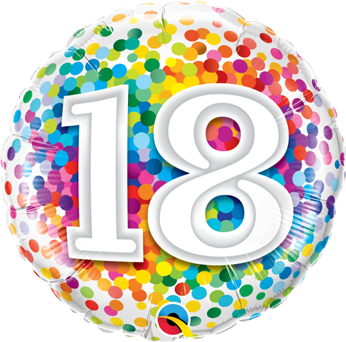 Happy 18th Birthday Rainbow Confetti