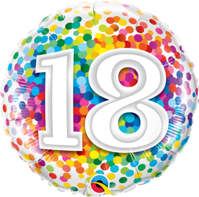 Happy 18th Birthday Rainbow Confetti