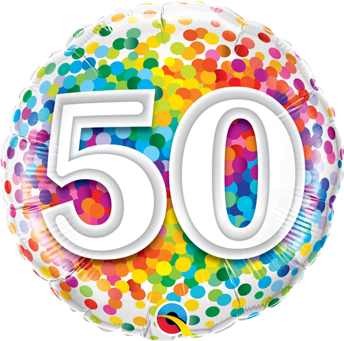 Happy 50th Birthday Rainbow Confetti
