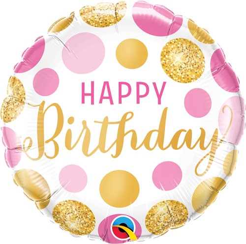 Happy Birthday -  Pink &amp; Gold