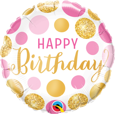 Happy Birthday -  Pink &amp; Gold