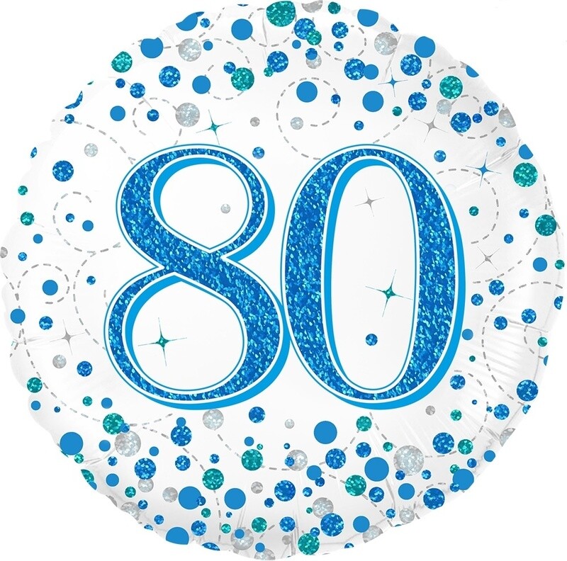 Happy 80th Birthday Blue Champagne Fizz