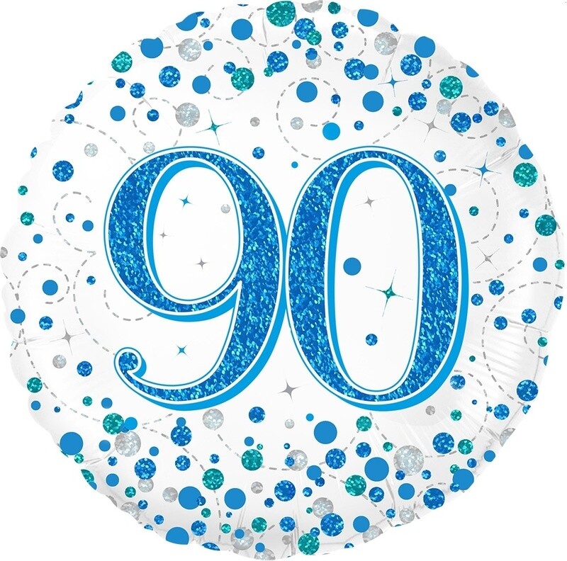 Happy 90th Birthday Blue Champagne Fizz